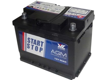 Pb akumulátor JYC Start-Stop AGM 12V/60Ah pravá