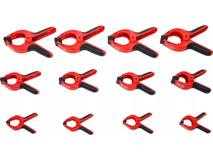 Upínací svěrky, sada 12 kusů, 85 - 160 mm, nylonové - B59858