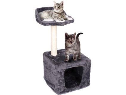 PET COMFORT Škrábadlo pro kočky s pelíškem dvoupatrové 68x30x30cm ED-211815