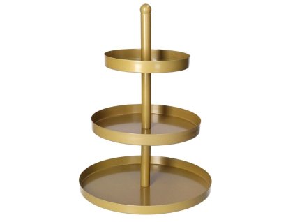 HIT Etažér třípatrový nerez 35 cm zlatá HT-24500465