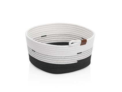 KELA Košík Hedda 32 cm směs bavlna/polyester bílá-černá KL-24459