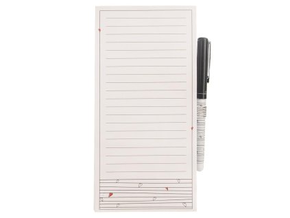 Blok s magnetem na lednici + pero  SRDÍČKA