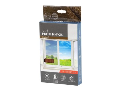 Síť proti hmyzu na suchý zip FlyScreen3 150x90cm hnědá