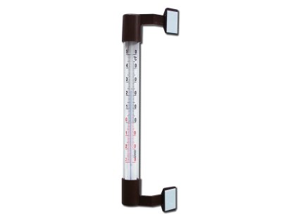 Teploměr okenní plast/sklo 20x2cm  UNIVERSAL CZ, mix barev