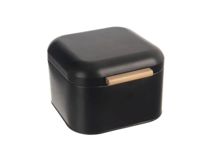 Chlebovka plech/bambus 21,5x20x14cm  BLACK