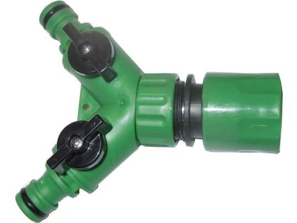 Hadicová rozdvojka s ventily pro rychlospojky