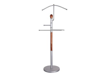 Němý sluha dřevo/chrom tmavý  BRILANZ