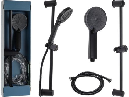 EXCELLENT Sprchová hlavice a hadice s držákem 3 funkce matná černá KO-CF6000130