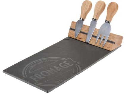 EXCELLENT Servírovací prkénko na sýr břidlice sada 4 ks KO-210000170