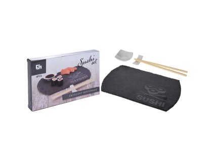 EXCELLENT Sushi set porcelán/břidlice/bambus sada 4ks KO-210000220