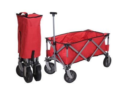 PROGARDEN Plážový vozík skládací 75 cm červená KO-DG9000400