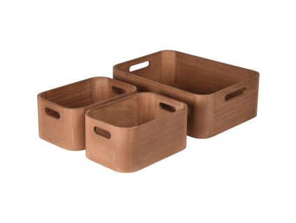 EXCELLENT Sada dřevěných úložných boxů 3 ks KO-KR8000170