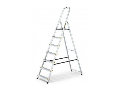 Schůdky hliníkové 150kg, 7 stupňů, s háčkem