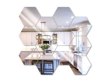 Zrcadlové samolepící šestiúhelníky 12ks