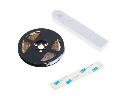 LED pásek 2m bílý, pohybové čidlo, napájení USB/ 4xAAA