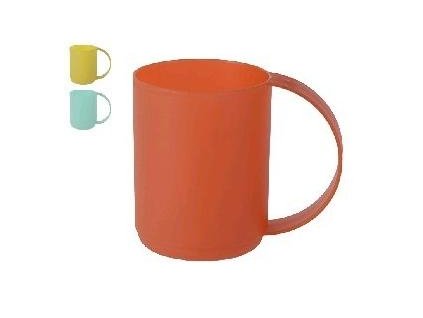 Hrnek plast 400ml velké ucho, mix barev