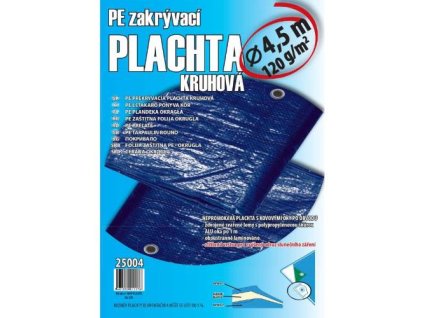 Plachta zakrývací kulatá, Ø 6 - 6,5 m, 120 g/m2, modro - stříbrná, ENPRO