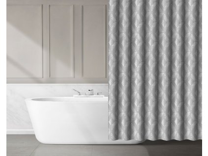 Závěs koupelnový 180x180cm dekor, PES dekor šrafování