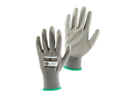 Povrstvené rukavice PUNYL šedé, v. 09"