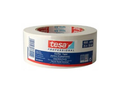 Páska textilní gaffer, 25 m x 50 mm, bílá, 4688, TESA