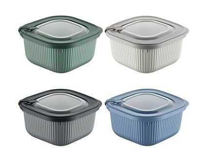 Dóza 0,6L čtverec  MICROLINE, mix barev