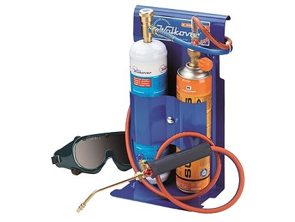 Sada na sváření KEMPER 555D, přenosný mini autogen, 1x kartuš PB SUPERGAS 600 ml, 1x kyslík, 110 bar