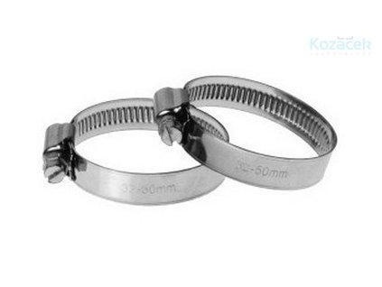 Spona hadicová šroubovací ¤50-70mm nerez 12mm 2ks