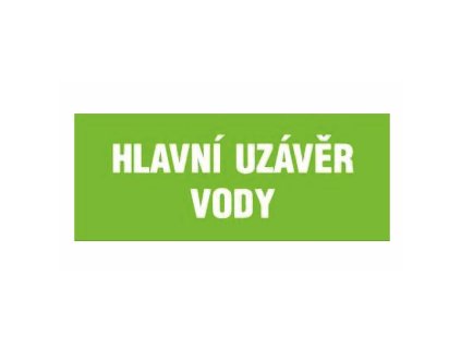 Tabulka - Hlavní uzávěr vody (samolepka 210x87 mm)