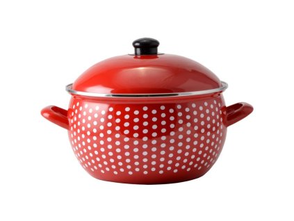 Hrnec smalt ¤16cm 2L PUNTÍK BUCLÁK s poklicí