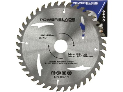 Kotouč pilový s SK plátky (vidiový), 150x40Tx22,2mm POWER BLADE