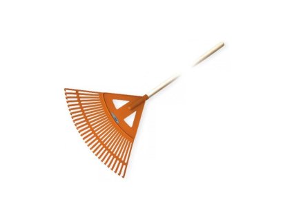 Plastové hrábě, 27 zubů s dřevěnou lakovanou násadou