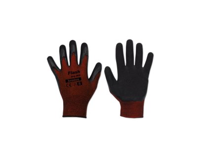 Ochranné rukavice 11", latexové FLASH GRIP RED
