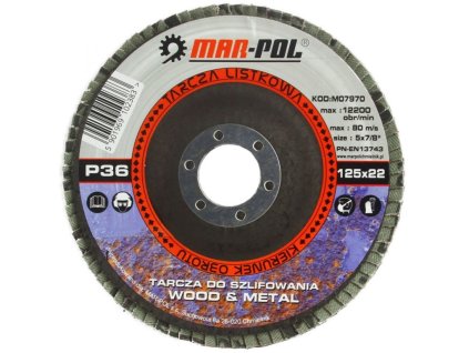 Kotouč brusný lamelový, 125mm, P36 MAR-POL