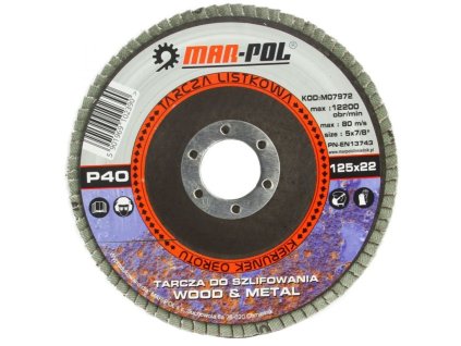 Kotouč brusný lamelový, 125mm, P40 MAR-POL