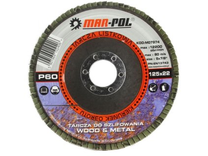 Kotouč brusný lamelový, 125mm, P60 MAR-POL