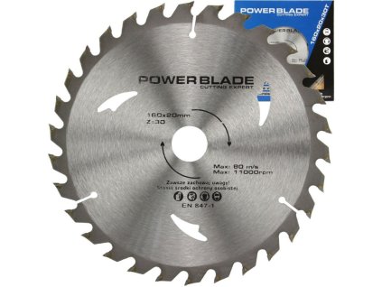Kotouč pilový s SK plátky (vidiový), 160x30Tx20mm POWER BLADE
