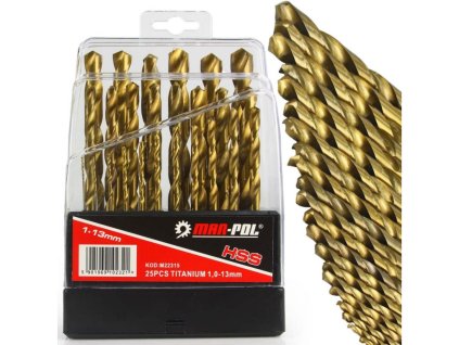Sada vrtáků na železo HSS TITAN 1,5-13mm 29ks MAR-POL