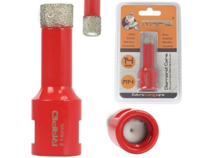 Diamantový korunkový vrták s otvorem ⌀14 mm M14 RAPID