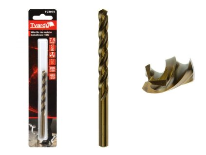 Kobaltový vrták do kovu HSS-Co, M35, 7,5mm TVARDY
