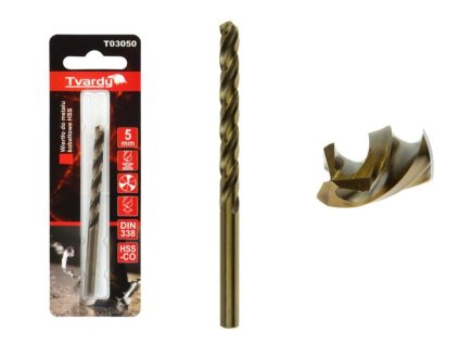 Kobaltový vrták do kovu HSS-Co, M35, 5mm TVARDY
