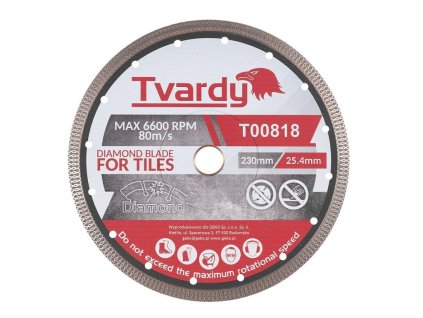 Kotouč diamantový řezný 230x10x25,4/22,23mm na dlaždice a kámen TVARDY