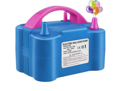 Elektrická pumpa na balónky s integrovanými tryskami, modrá