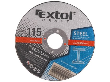 Kotouče řezné na kov, 5ks, 115x1,6x22,2mm, EXTOL CRAFT