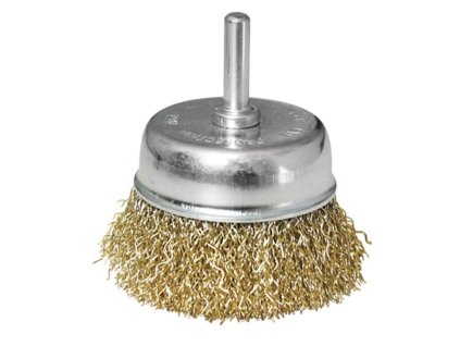 Kartáč hrnkový, O 63mm, vlnitý drát S 0,3mm, stopka 6mm, EXTOL CRAFT