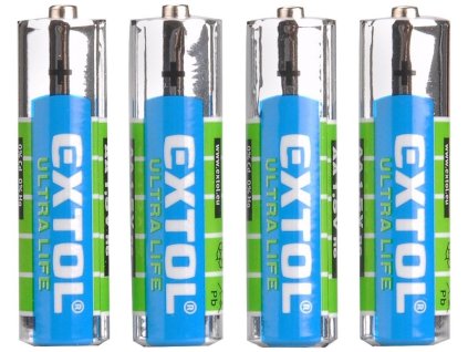 Baterie zinko-chloridové, 4ks, 1,5V AA (LR6), EXTOL ENERGY