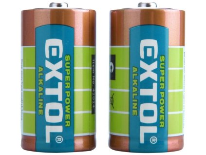 Baterie alkalické, 2ks, 1,5V C (LR14) EXTOL ENERGY
