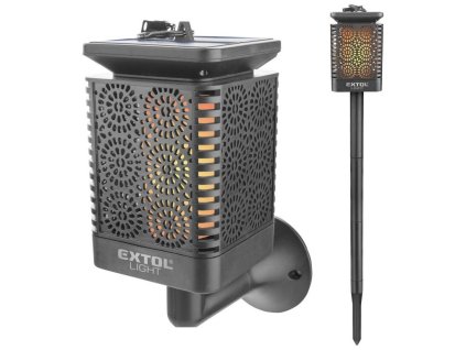 Pochodeň LED s plamenem, solární nabíjení, 12x LED EXTOL LIGHT
