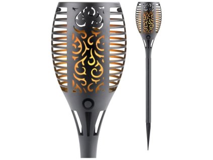 Pochodeň LED s plamenem, 58cm, solární nabíjení, 33 LED EXTOL LIGHT