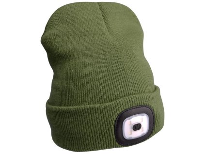 Čepice s čelovkou, nabíjecí, USB, zelená, univerzální velikost EXTOL LIGHT
