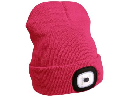 Čepice s čelovkou, nabíjecí, USB, růžová, univerzální velikost EXTOL LIGHT